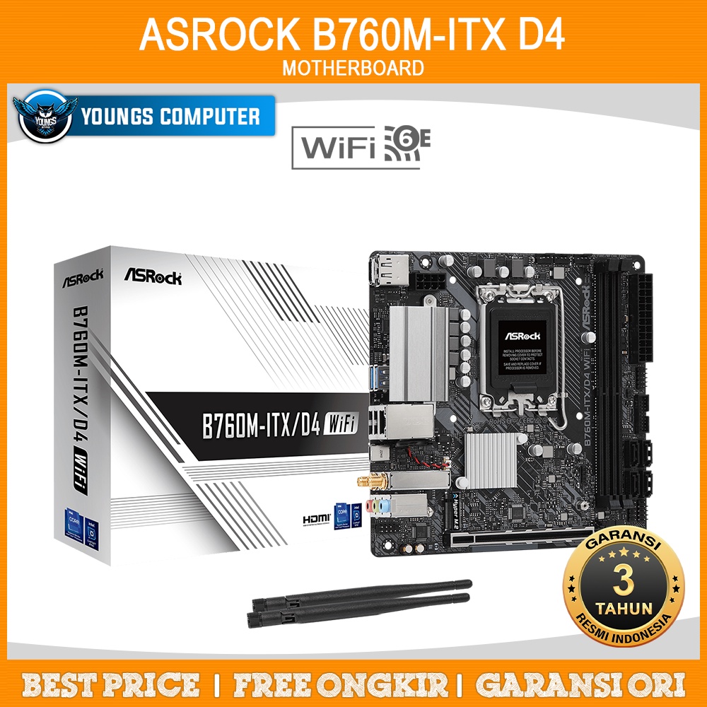 ASROCK B760M-ITX D4 | MOTHERBOARD INTEL B760 LGA1700 DDR4 Mini ITX