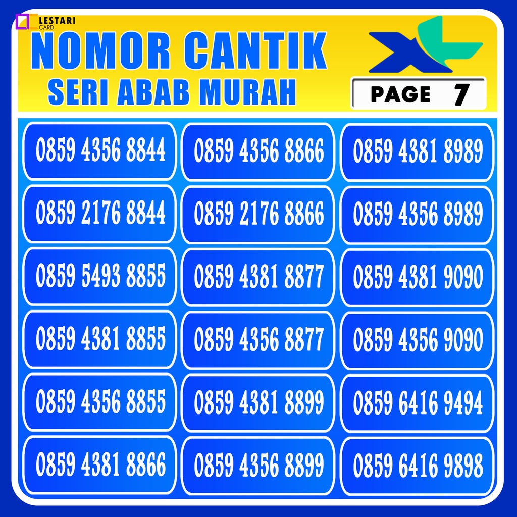 Kartu Perdana Nomor Cantik XL Rapih Murah