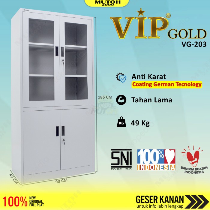 

Terlaris Vip Gold Vg-203 Lemari Arsip Besi Pintu Kombinasi Swing