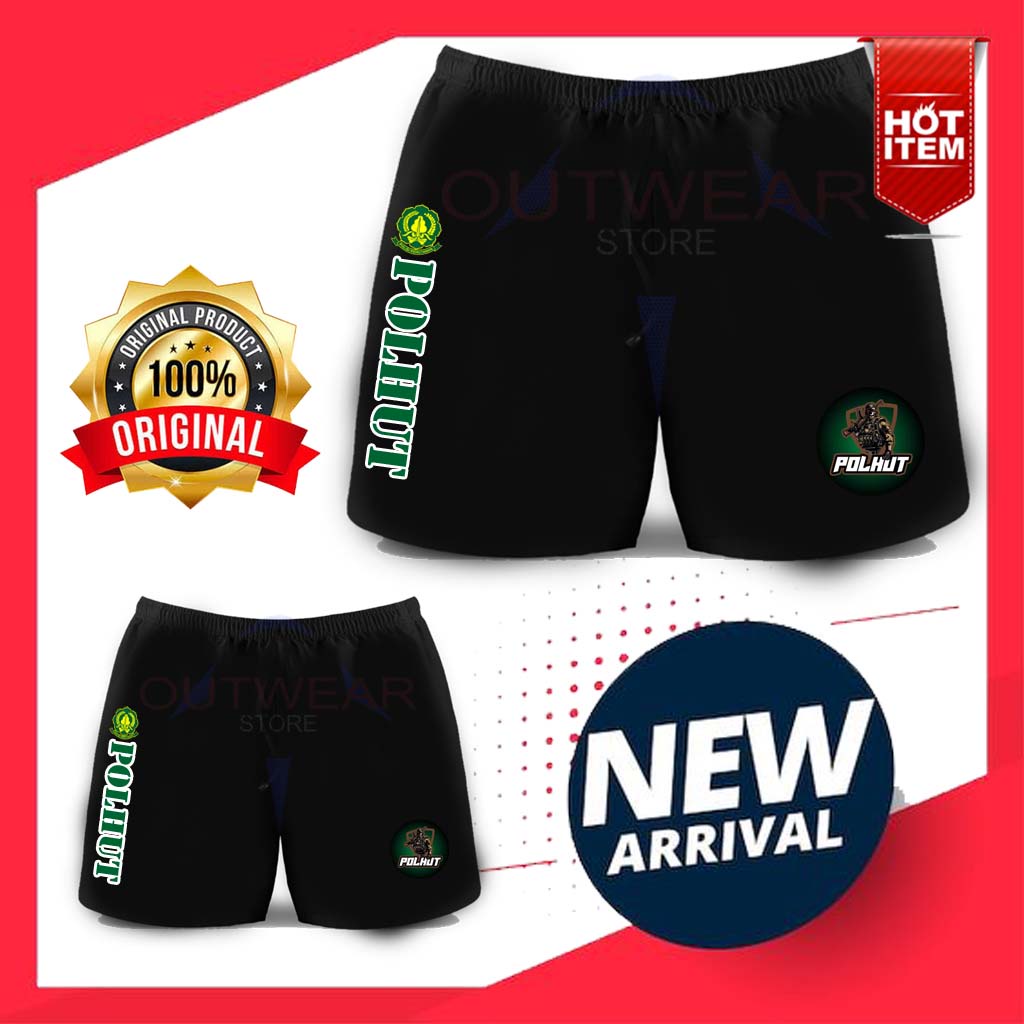 CELANA PENDEK RUNNING OLAHRAGA LOGO POLHUT
