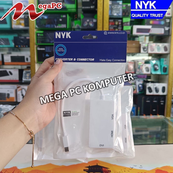 Converter Mini DisplayPort To 3 in 1 (VGA + HDMI + DVI) NYK