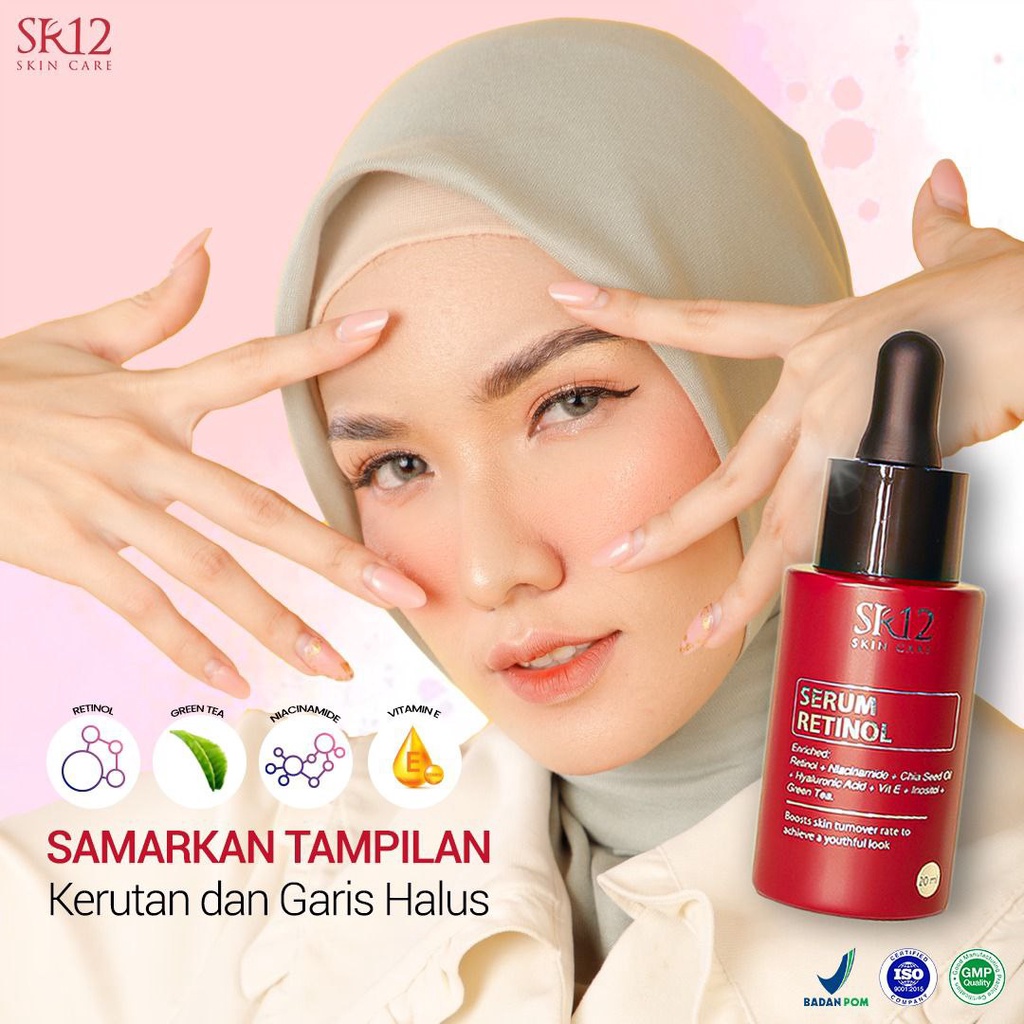 RETINOL SERUM SR12 / RETINOL 0,1% / ANTI AGING / MENCEGAH PENUAAN DINI / MENGATASI JERAWAT / MENCERAHKAN KULIT WAJAH