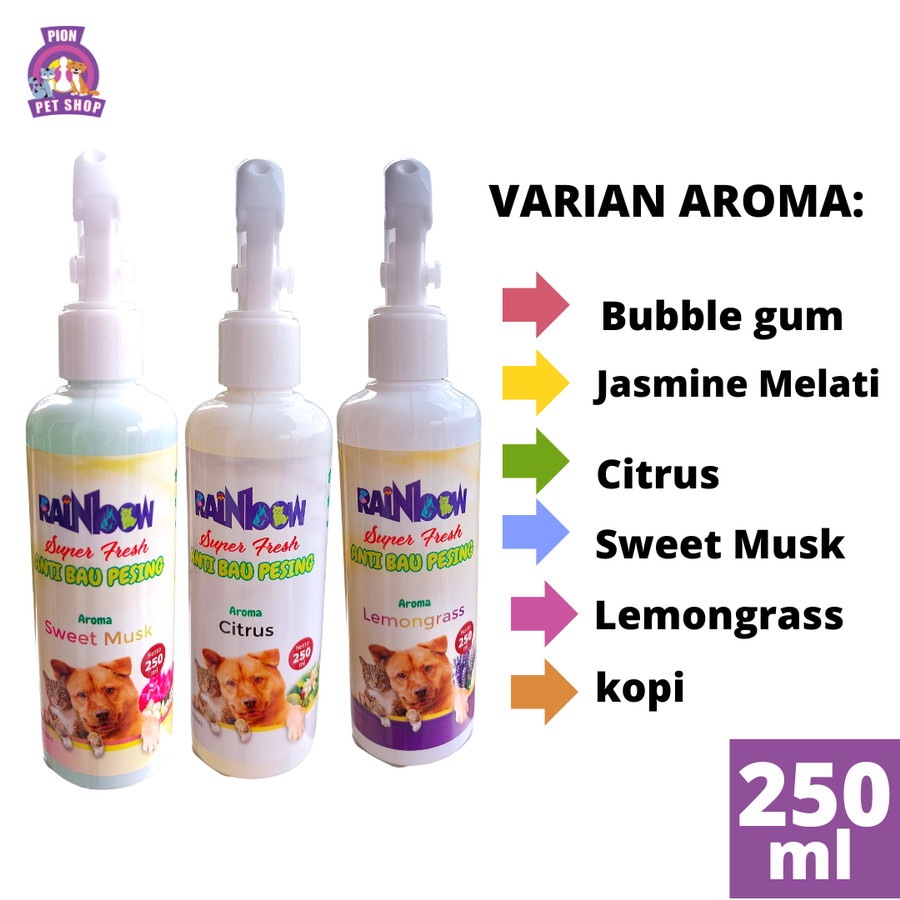 Rainbow super fresh 250ml penghilang bau kotoran hewan &amp; desinfektan