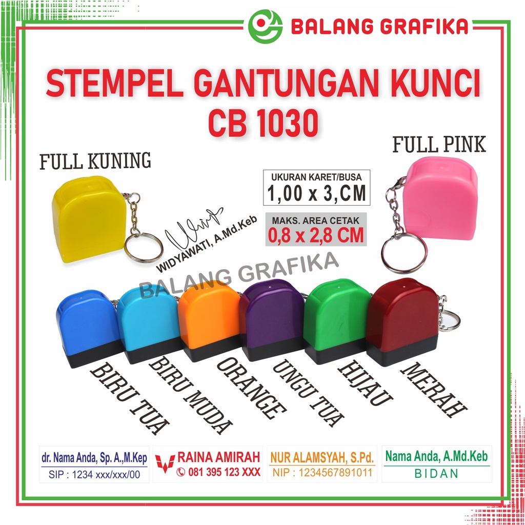 

Stempel Nama Dokter Bidan Perawat Apoteker Cap Gantungan Kunci Stampel Flash Warna Otomatis Custom Gantungan Kunci stamp Ganci CB 1030 Balang