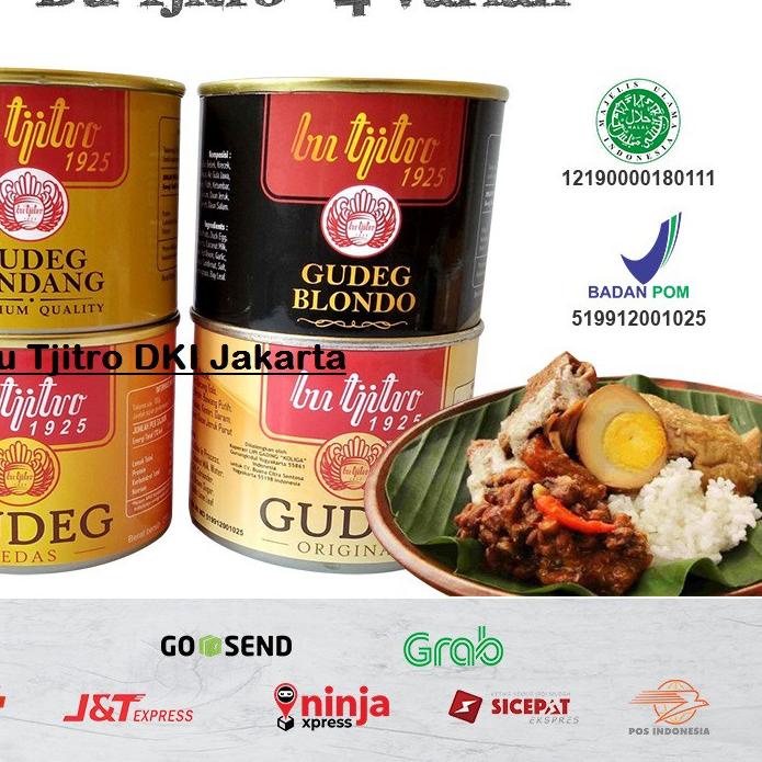 

♙ Gudeg Kaleng Bu Tjitro 1925 - Paket Hemat 4 Kaleng Gudeg Netto 210 gr ➳