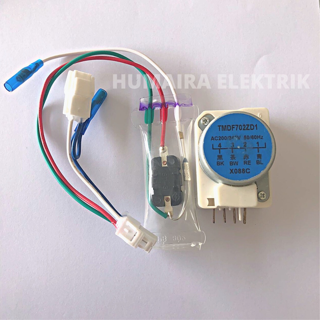 Timer Defrost 1-3 Biru + Bimetal fuse kulkas POLYTRON 2 pintu 1 Set