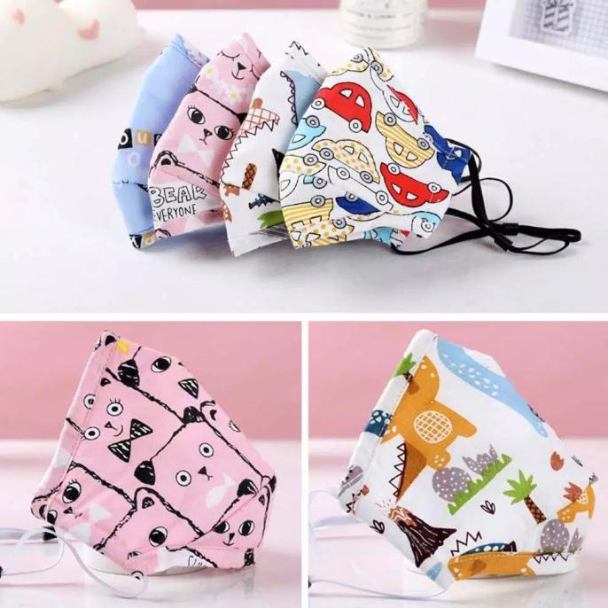 Masker N95 anak filter 2.5pm bisa dicuci import kartun termurah