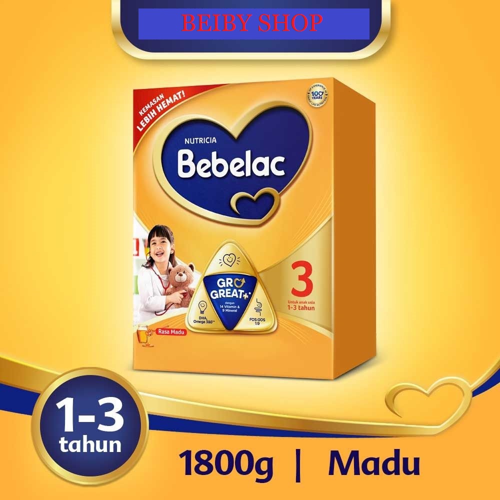 Susu Anak BEBELAC Tahap 3 (1-3 Tahun) Rasa Vanila  Madu Isi 1800Gram