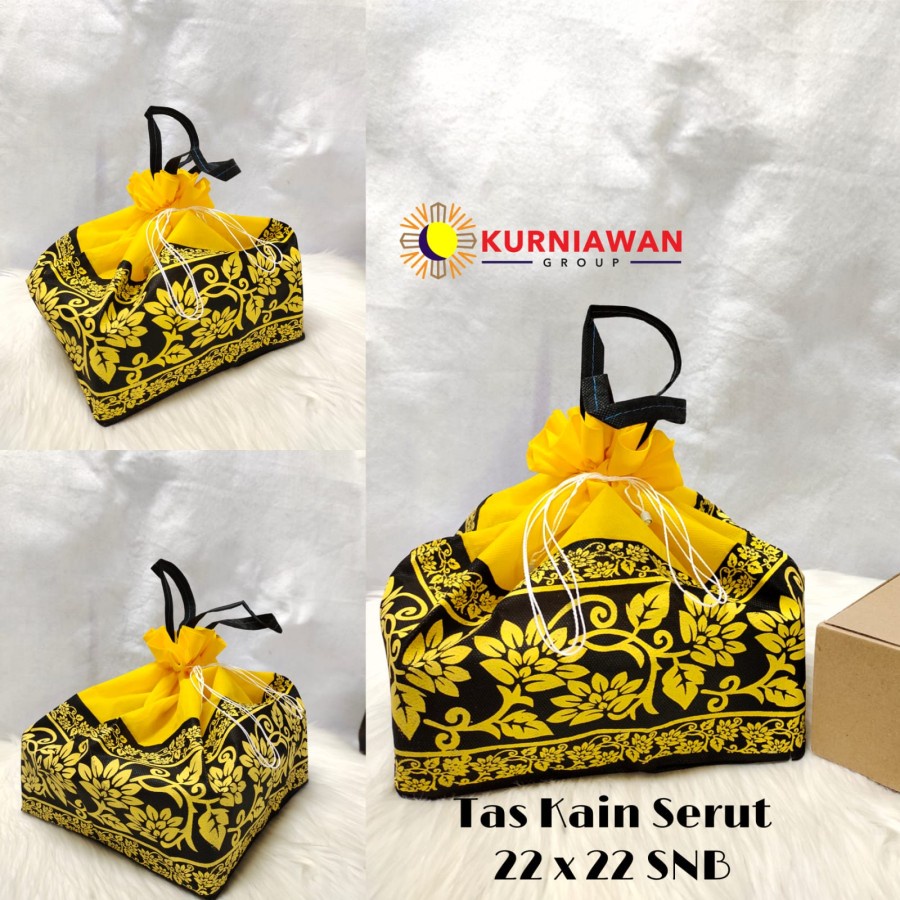 

Goodie bag Tas Serut Motif Batik 22 x 22 Spunbond Tote Bag Sourvenir Weding Hajatan Perlusin ( 12 Pcs )