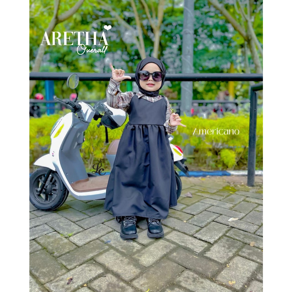 Afsheenastore Aretha Overall / Gamis Couple Anak dan Mom