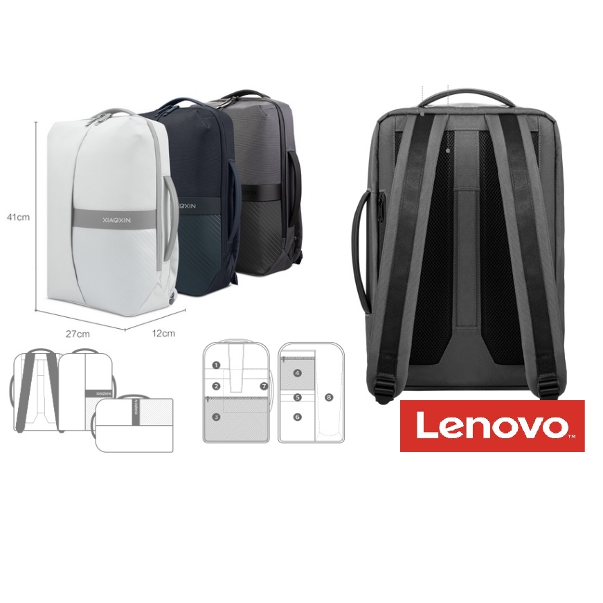 Backpack Lenovo for Xiaoxin Yoga Thinbook Thinkpad 14 Inch 15,6 Inch inch Kantoran Traveller Original - White