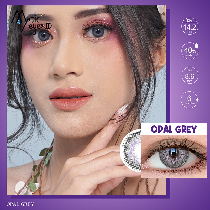 [✅COD] MYSTICEYES SOFTLENS MYSTERIOUS OPAL SERI BROWN GREY Lensa Kontak 14MM (NORMAL)