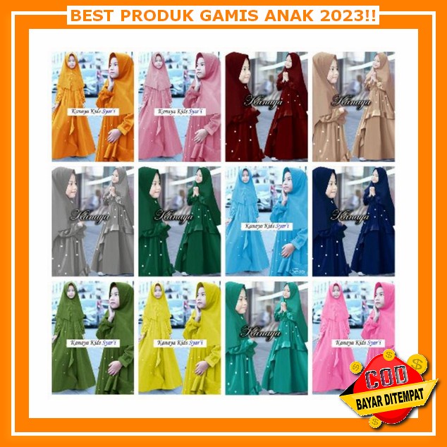 Dress Muslim Anak Gamis Perempuan Model Terbaru Dres Remaja Motif Maxi Kids 2023 Gaun Elegan Pesta V