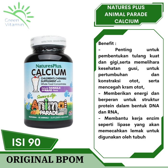 Nature's Plus Source of Life Calcium Animal Parade 90 tab BPOM SOL