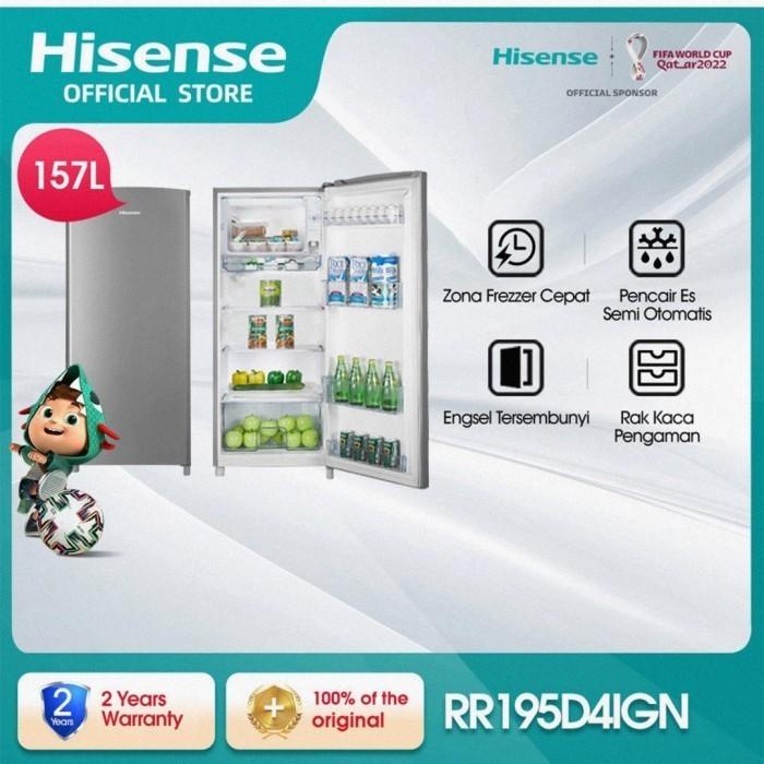 KULKAS HISENSE 1 PINTU RR195D4IGN KAPASITAS 170L RR 195 D4IGN