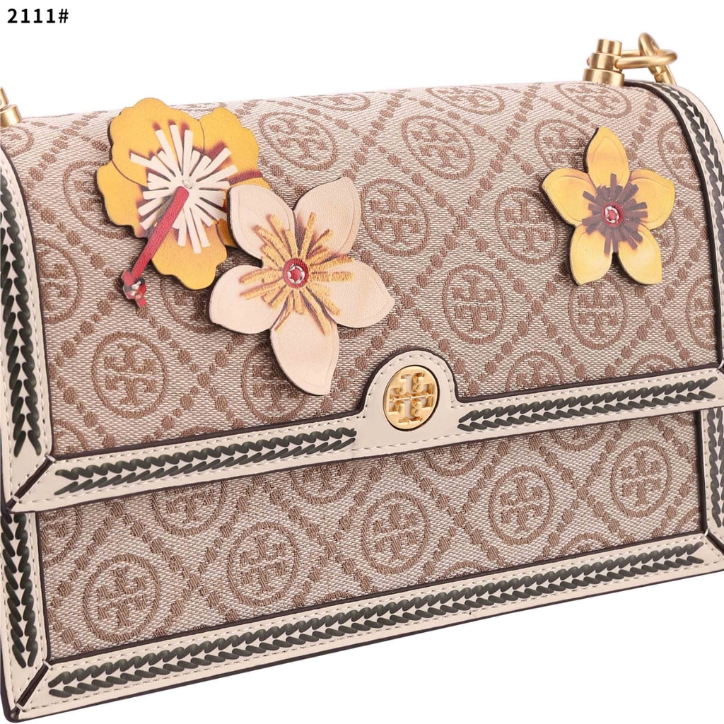 T Mono Flower Shoulder Bag's Gold Hardware TC2111