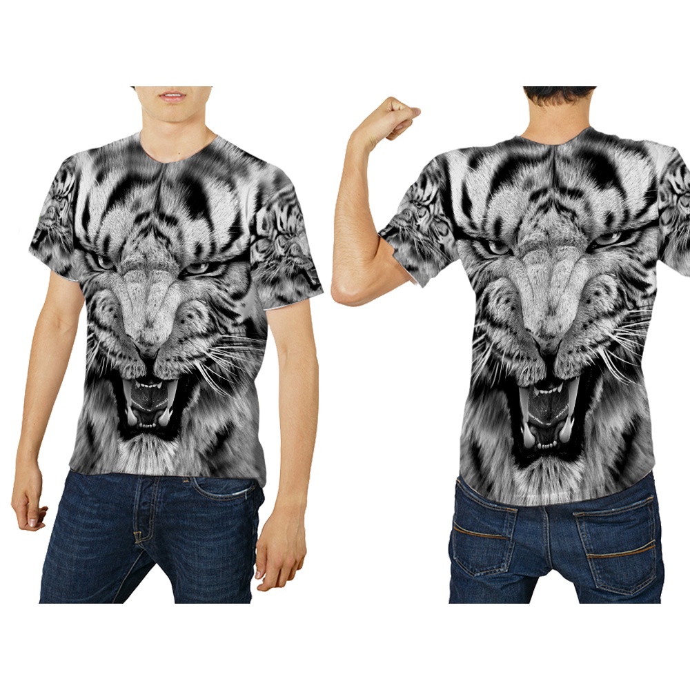 Kaos Baju HARIMAU PUTIH / Kaos Baju Macan Putih / Kaos Baju Motif Harimau