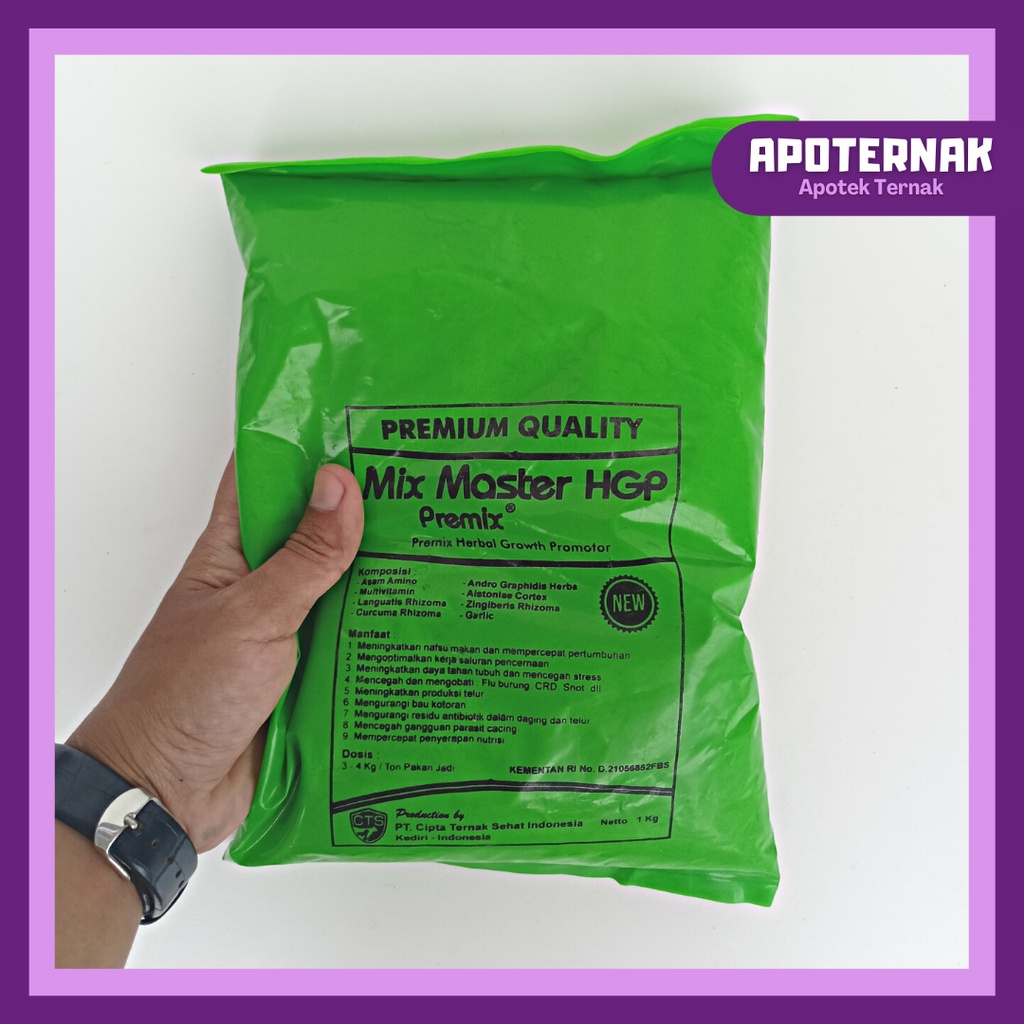 MIX MASTER HGP 1 Kg | Premix HGP Herbal Growth Promotor Pemacu Pertumbuhan Ayam Bebek Puyuh Ternak