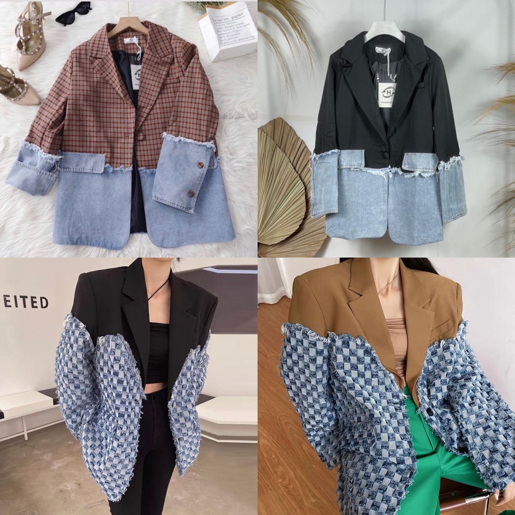 BLAZER NABILA MIX JEANS BKK PREMIUM / BLAZER KOREA
