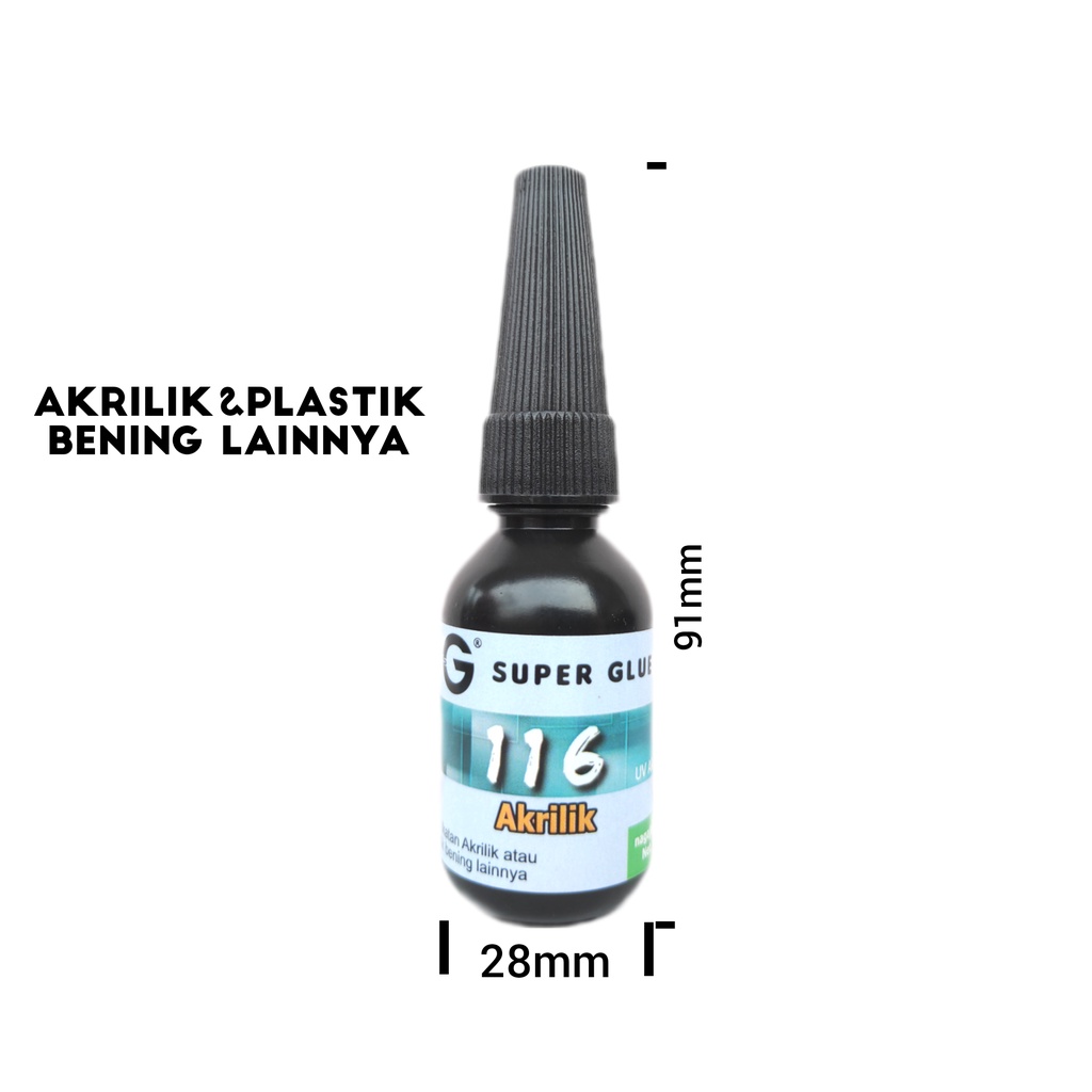 

(10g)Lem UV Akrilik 116/Lem Sinar Ultra Violet/Lem PVC/Lem PC/Acrylic Glue