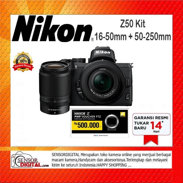 Nikon Z50 Kit 16-50mm + 50-250mm - Garansi Resmi NIKON