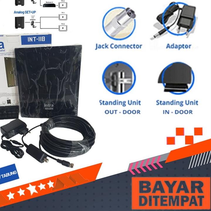 ○ Antena TV Antena Digital Antena Dalam/Luar Intra 118 Bisa Tv Tabung LED Set Top Box ✦