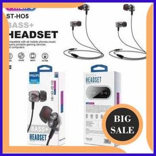 HEADSET HANDSFREE PHILIPS ST-H05 ORIGINAL SUPER BASS PLUS IN-EAR EARPHONE 1M4R23 last stok