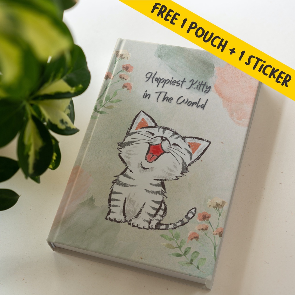 

Buku Catatan Diary Journal Notebook Agenda, Dotted dan Polos Happiest Kitty