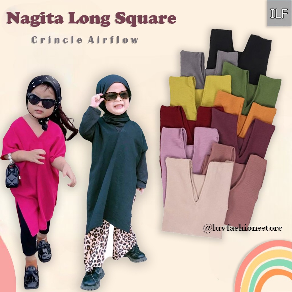 IL - NAGITA LONG ANAK CRINCLE AIRFLOW / FASHION ANAK MUSLIN KEKINIAN