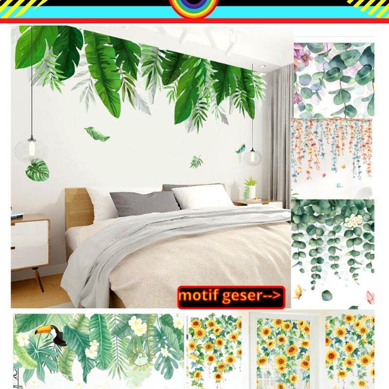 WALL STIKER SETIKER STICKER DINDING SALUR SULUR DAUN POHON PISANG HIJAU WALLPAPER WALPAPER TEMBOK DEKORASI DECOR RUMAH MINIMALIS SULUR DAUN HIJAU AESTHENTIC TEMPELAN DEKOR PINTU JENDELA KACA KAMAR MANDI WALLSTICKER DAUN KERAMIK KRAMIK DAPUR MURAH @banyak