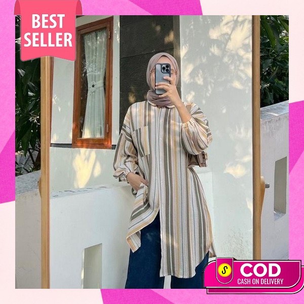 Tunik Jeans / Atasan Wanita / Tunik Busui / Tunik Wanita / Tunik Terbaru / Tunik Jumbo New Aeris Tun