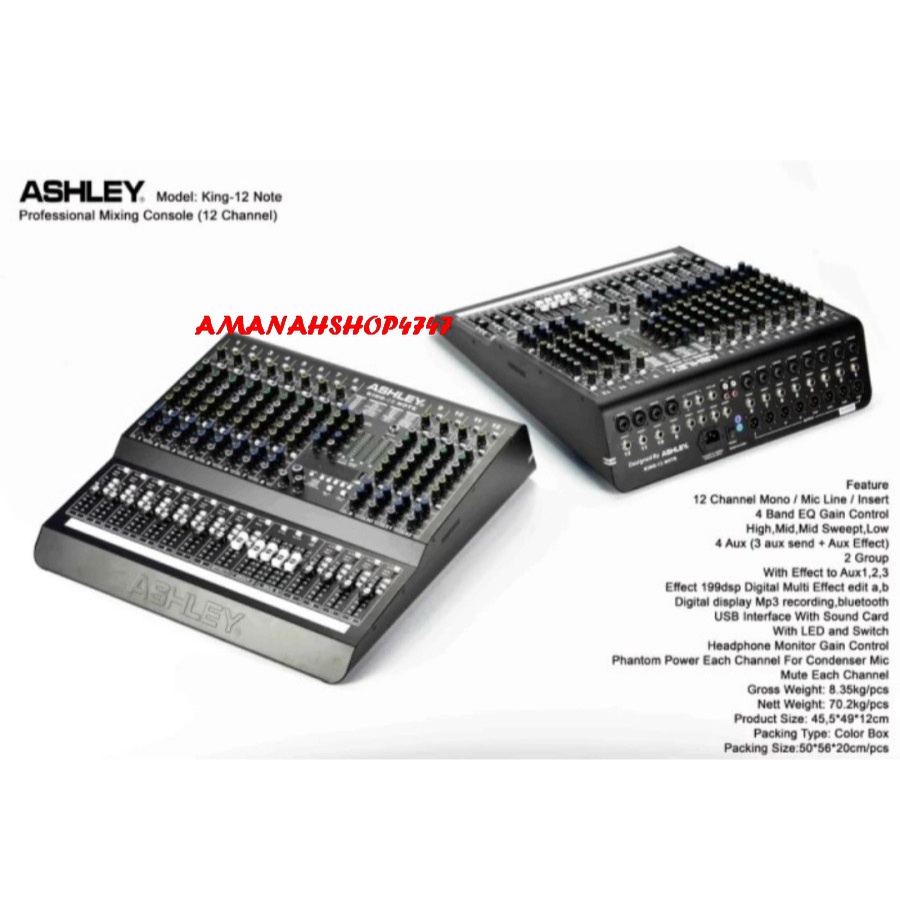 MIXER ASHLEY KING12NOTE MIXER ASHLEY KING12 NOTE  ORIGINAL WIHT SOUNDCARD
