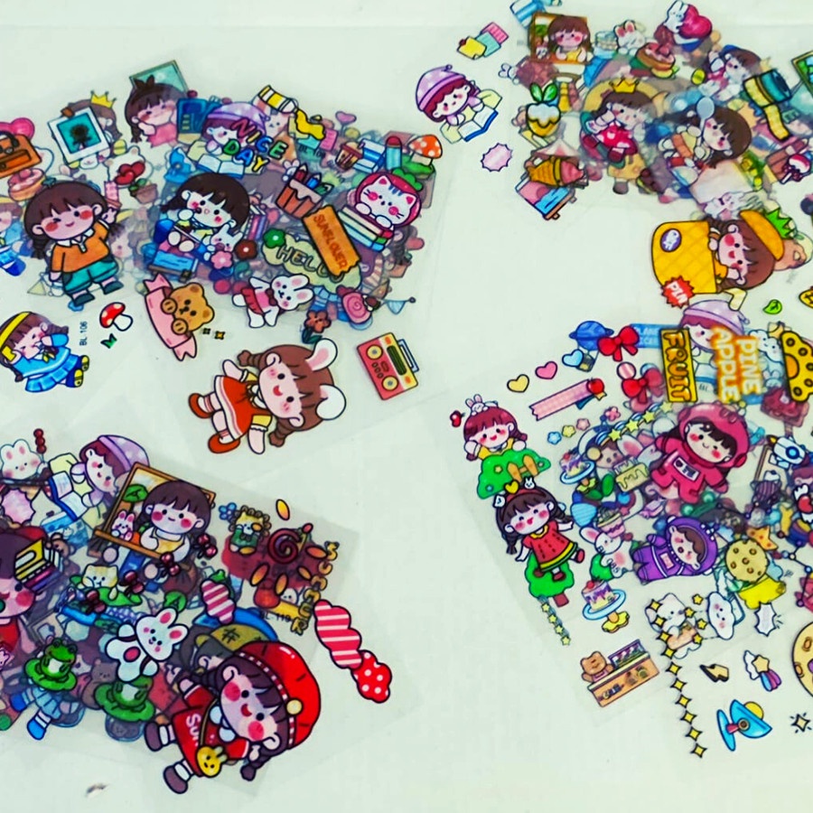 

100 pcs Stiker Kartun Lucu - Stiker Jurnal Anak bahan PVC