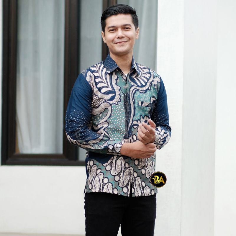 BATIK TUNIK COUPLE MODEL MODERN KEMEJA BATIK PRIA LENGAN PANJANG KATUN PREMIUM M L XL XXL