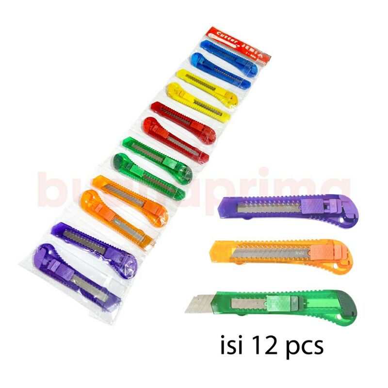 

cutter transparan / pisau 1 renteng isi 12 pcs