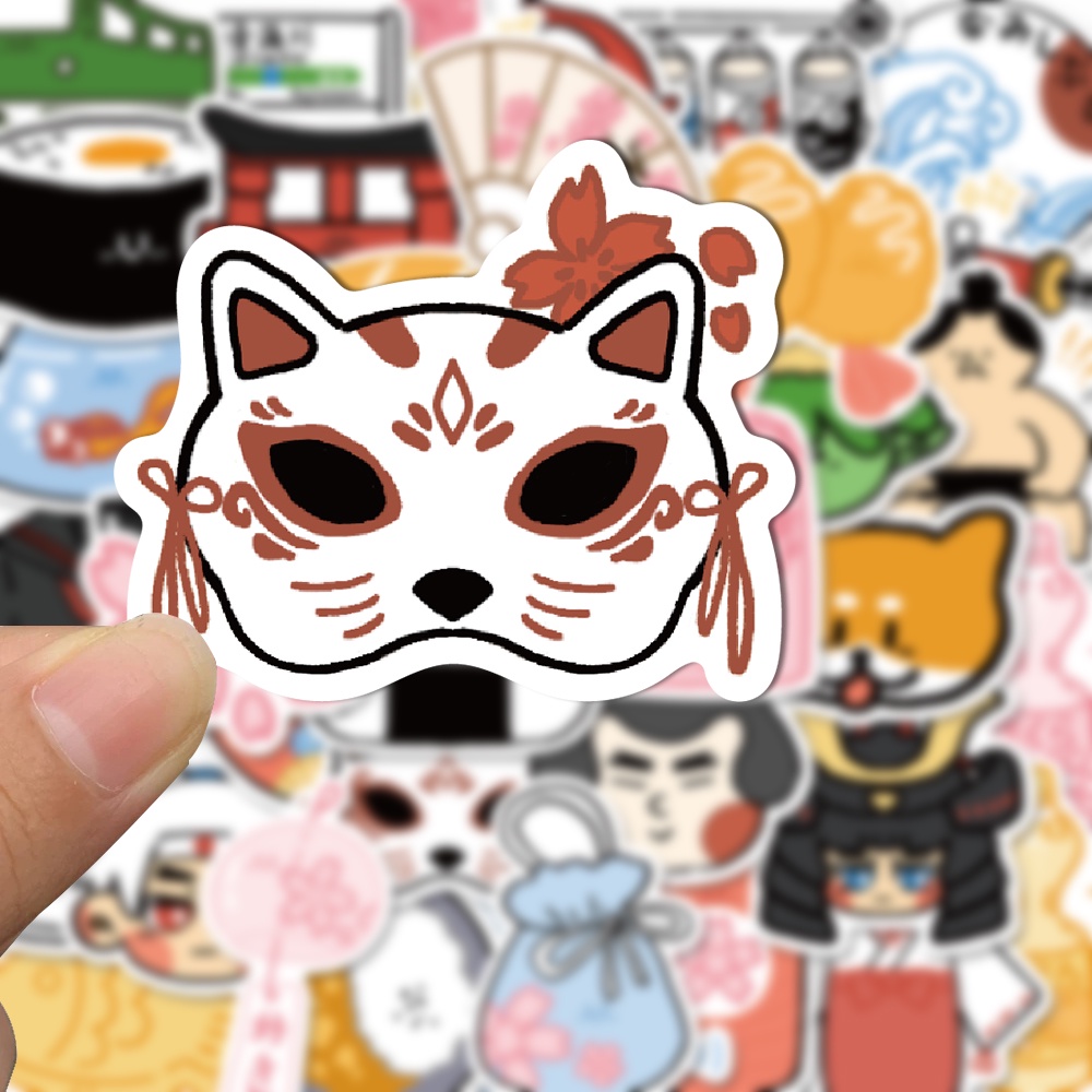 50pcs Jepang Benda Kecil Kartun Stiker Handphone Laptop Dekorasi Tahan Air Decal