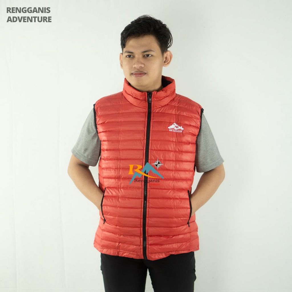 VEST BULANG GELEMPBUNG ROMPI GUNUNG DACRON MERK RIR OUTDOOR VEST LOKAL MURAH