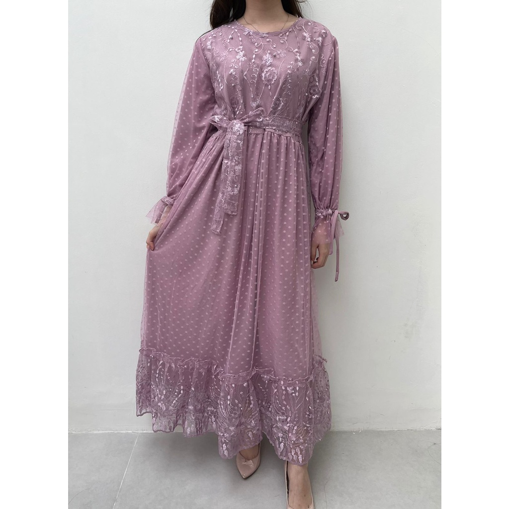 New Product Ken-235 Longdress Kondangan Pesta Gamis Muslim Brukat