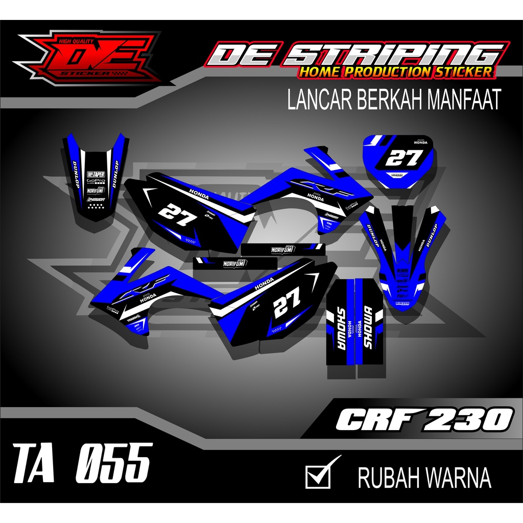 Striping Stiker Motor CRF 230 Fullbody Stiker Decal CRF 230 Keren TA055