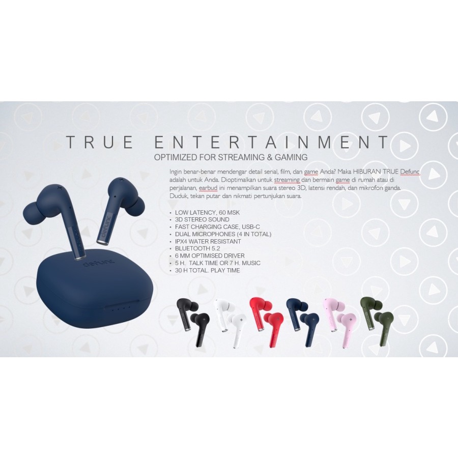 Defunc True Entertainment Wireless Earphones Earbuds TWS Defunc