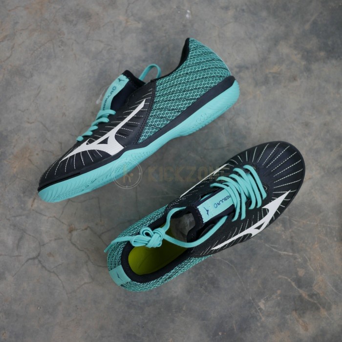 {MentariStore} Sepatu Futsal Mizuno Rebula Sala Select IN Tosca Black White Original Diskon
