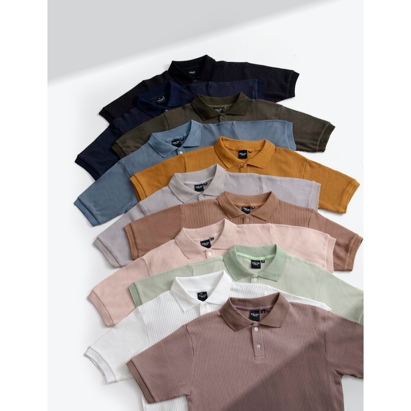 Kaos POLO WAFFLE Pria Premium / Kaos Pria Berkerah - Blank Apparel - Shibuya Polo Waffle