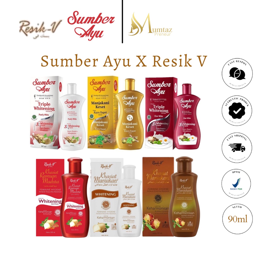 SUMBER AYU RESIK-V KHASIAT MANJAKANI WHITENING SABUN AREA KEWANITAAN WHITENING EXTRACT PH 3.5 CREAM 