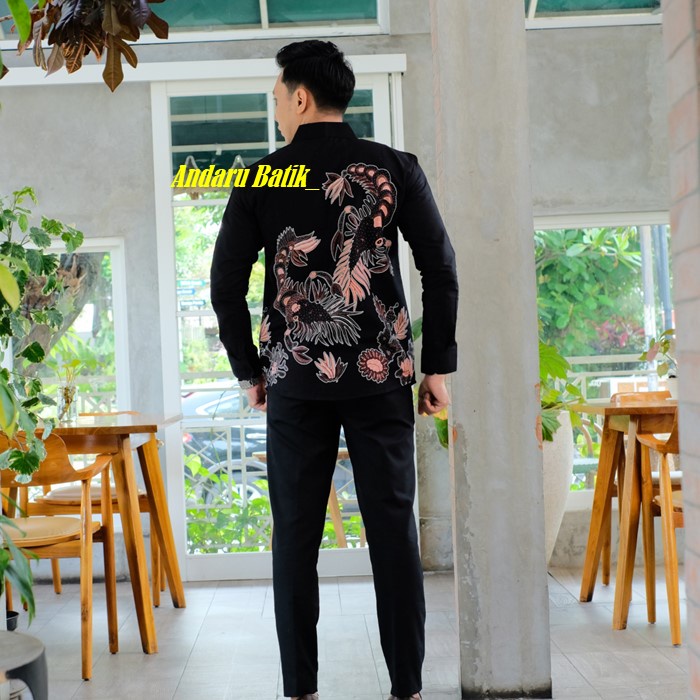 Baju Kemeja Batik Pria Slimfit Lengan Panjang Elegant Modern Motif Lucu Heem Premium Kain Primisima Solo