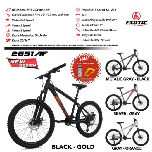 SEPEDA GUNUNG DEWASA  / MTB 24" EXOTIC 2651 AF