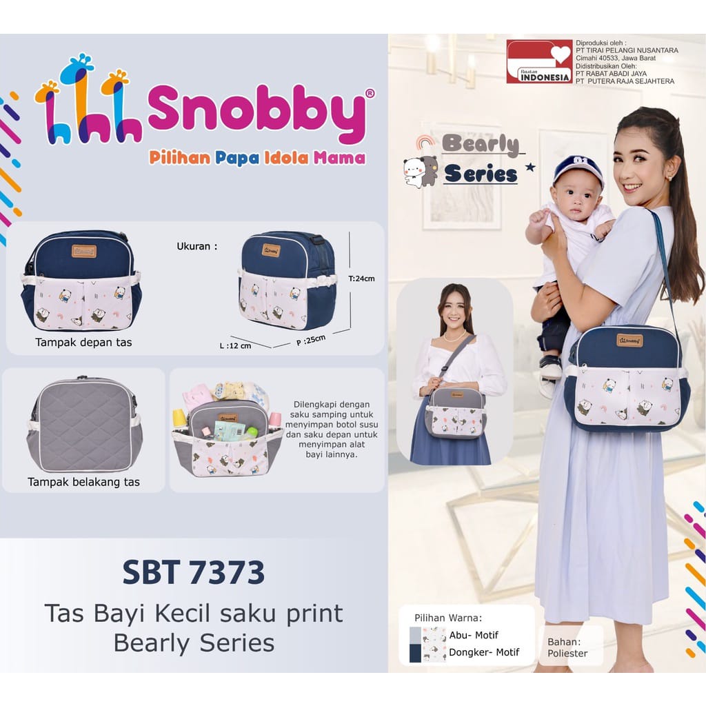 Snobby Tas Bayi Kecil Saku Print Bearly Series - SBT 7373