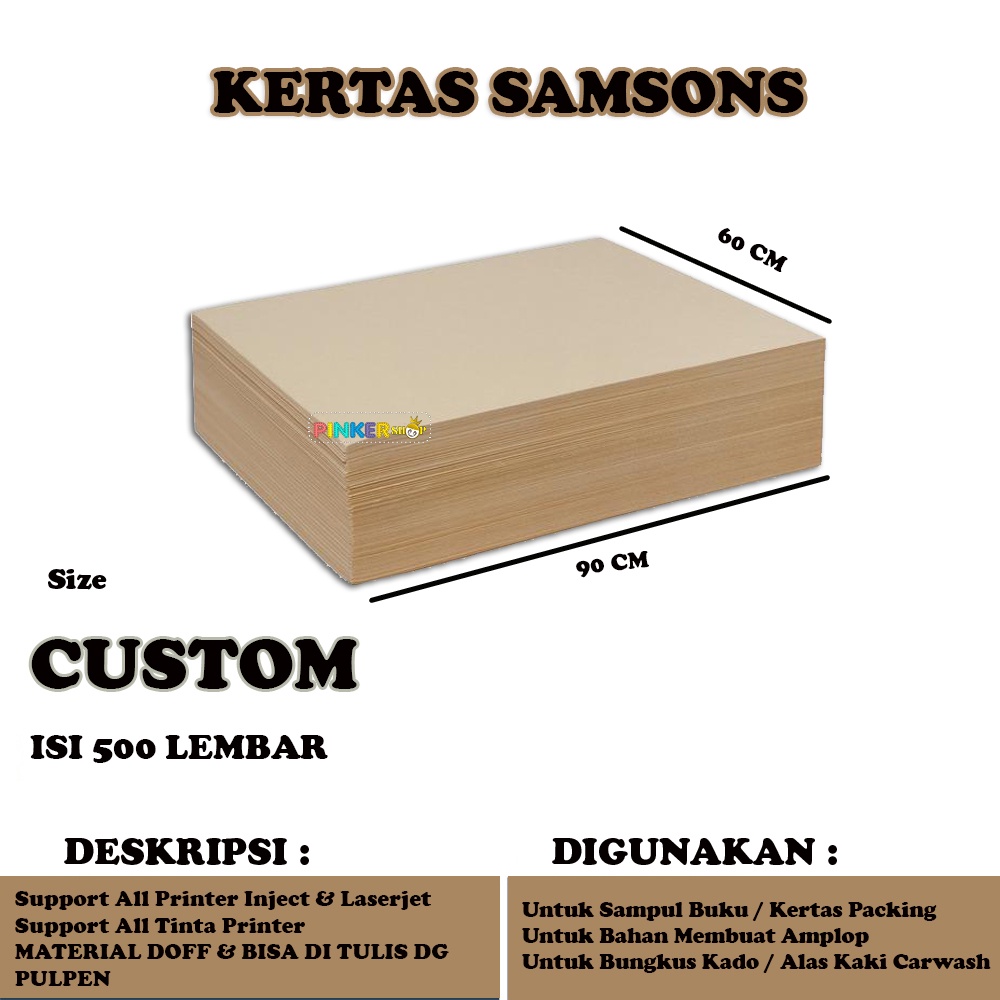 

Kertas Samson 60cm x 90cm 75 gr isi 50 lembar / Kertas Samson Coklat / Kertas Packing Olshop