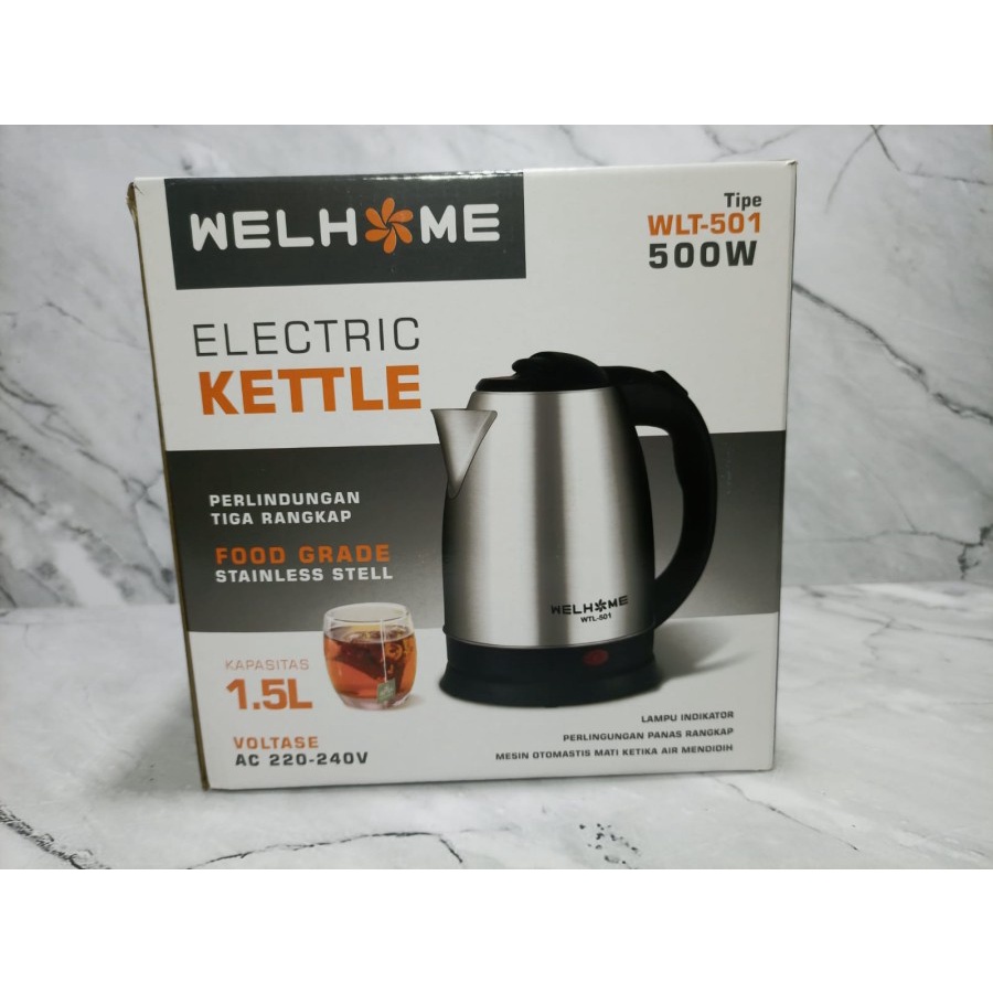 Teko Kettle Electric Welhome WLT-501 500W 1,5 Liter Listrik