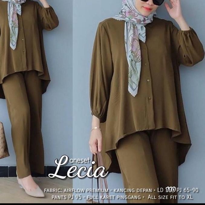 Grosiran Murah LECIA SET // SETELAN LECIA CRINKLE AIRFLOW LD 110 // SETELAN POLOS LECIA // SET LECIA