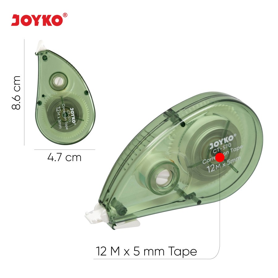 Correction Tape / Tip Ex Kertas Joyko CT-570 / Stipo / 12M x 5mm